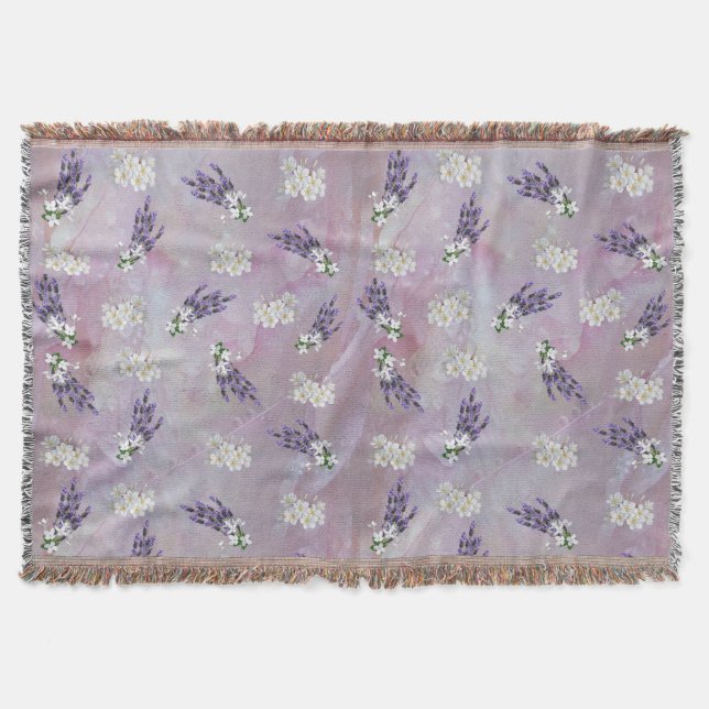 Couverture Fleurs de Tuberose et de Lavande sur pétales Roses (Devant)
