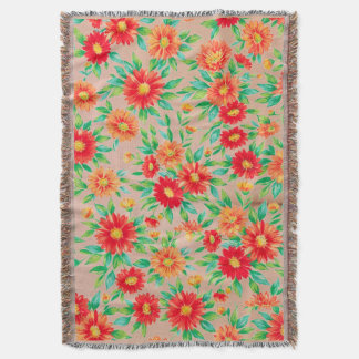 Couverture "Fleurs ensoleillées" - Dessus de table tissé flor