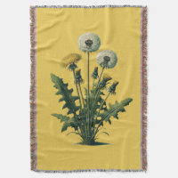 Fleurs Jaunes de Pissenlit Vintage