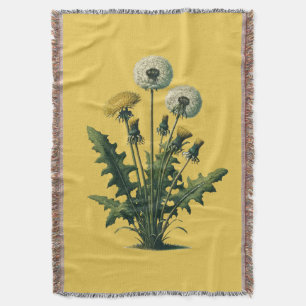 Couverture Fleurs Jaunes de Pissenlit Vintage 