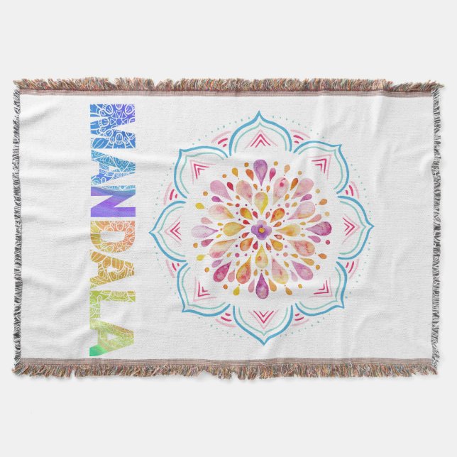 COUVERTURE FLEURS LOTUS COLORÉES MANDALA (Devant)