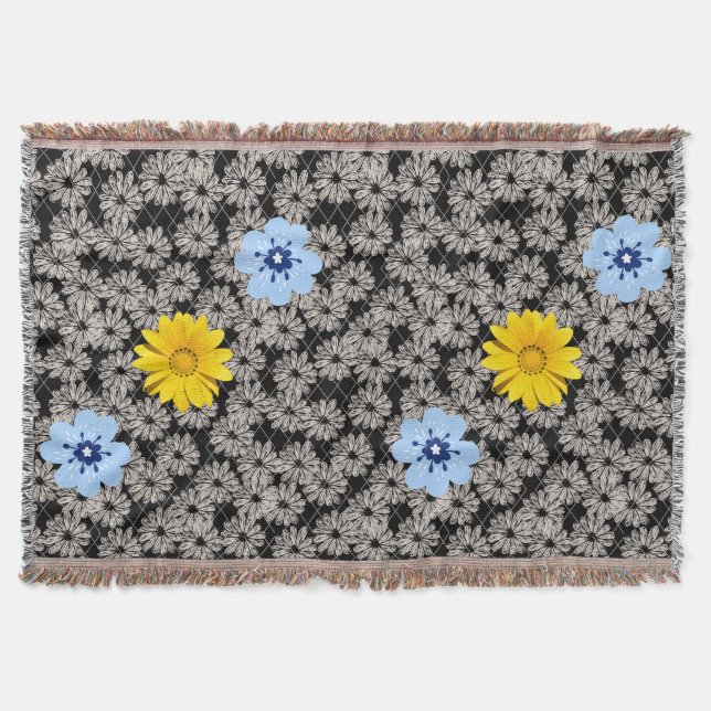 Couverture Fleurs motif 19.b. BG noir (Devant)
