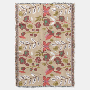 Couverture Fleurs motifs florales sans soudure, oiseaux, papi