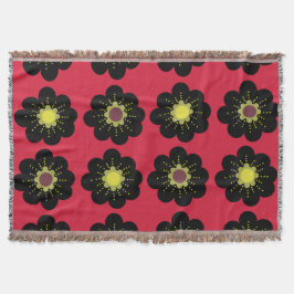 Couverture Fleurs noires Fleurs rouges Arrière - plans scandi