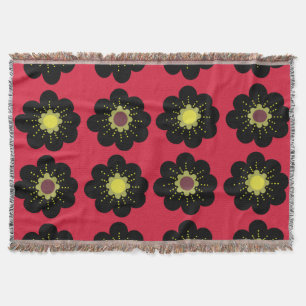 Couverture Fleurs noires Fleurs rouges Arrière - plans scandi