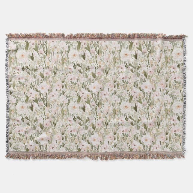 Couverture Fleurs Rose Blush Jolies (Devant)