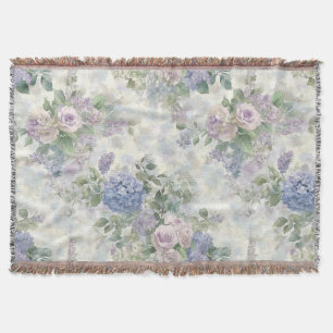 Couverture Fleurs roses violettes romantiques