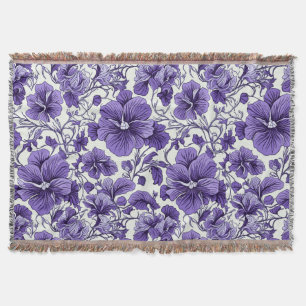 Couverture Fleurs violettes violettes pourpres Motif végétal