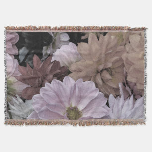 Couverture Floral Dahlia Jardin Fleurs Jardin Jeter Blanche