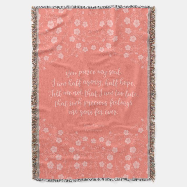 Couverture Floral Jane Austen Persuasion Lettre d'amour Citat (devant Vertical)