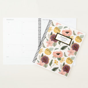 Couverture florale moderne Planificateur hebdomada