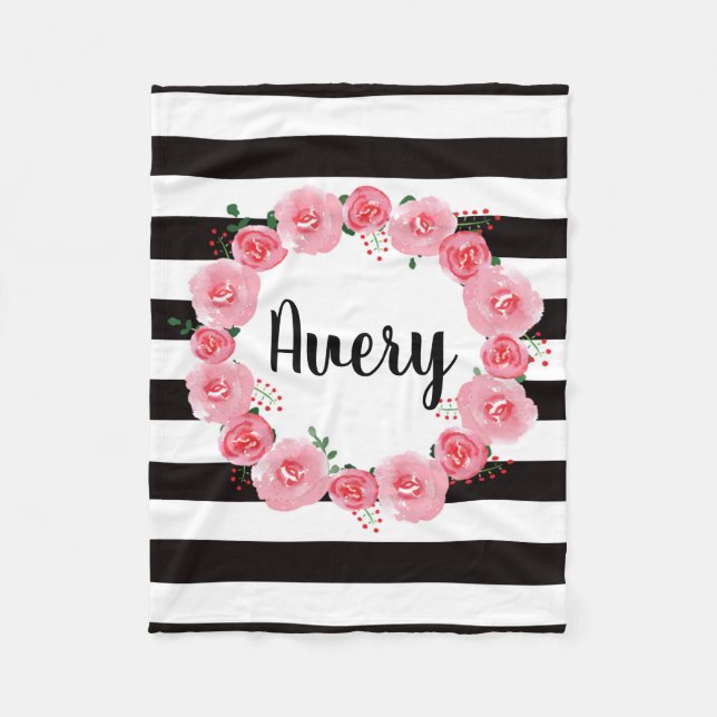 Couverture florale personnalisée d'ouatine (Devant)