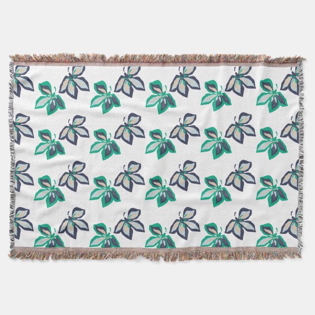 Couverture Flore Plante moderne Motif de fleurs blanches (Devant)