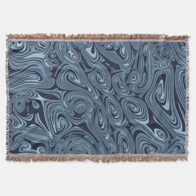 Couverture Fluide Abstrait Bleu Glacé Moderne (Devant)