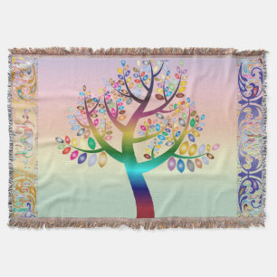 Couverture Fond et bordure d'arbre arc-en-ciel prismatique
