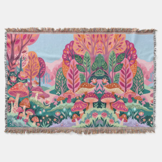 Couverture Forest Blanket - Enchanted Forest Pink & Orange