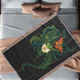 Couverture Forêt Enchanteresse Dryade Femme Papillon Fantaisi