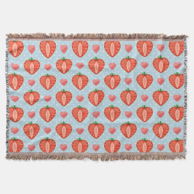 Couverture Fraises de coeur avec le pois et les coeurs (Devant)