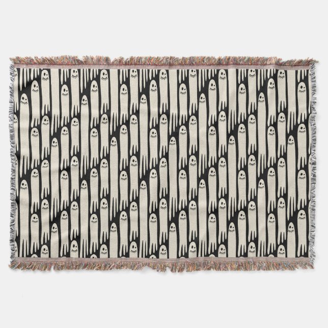 Couverture Friendly Ghosts on Cream and Pink - Halloween Patt (Devant)