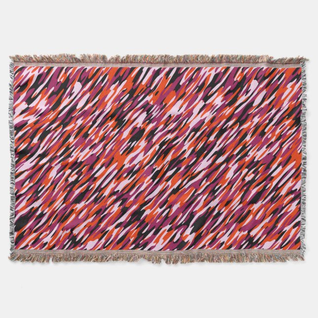 Couverture Fuchsia pink, orange, black and white camo  (Devant)
