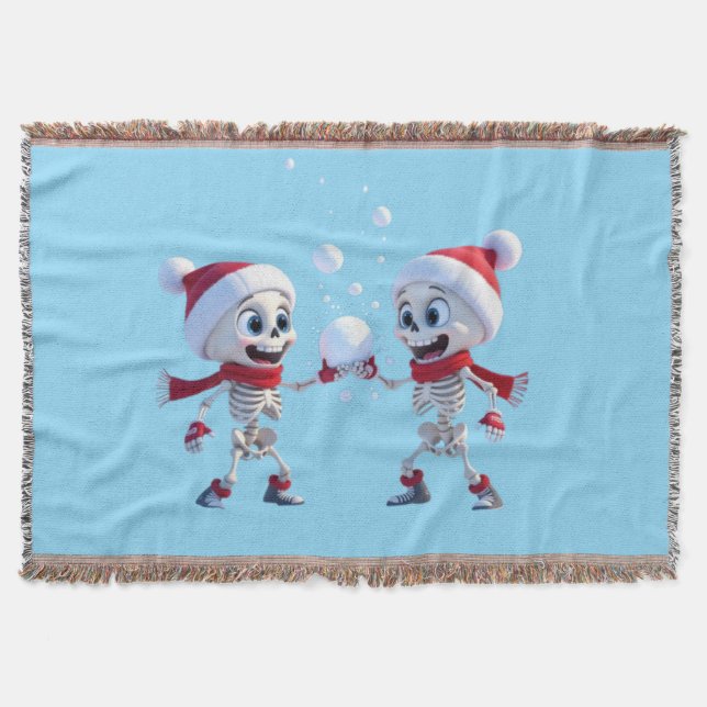 Couverture Funny Santa Skeletons Having a Snowball Fight  (Devant)