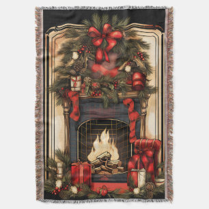 Couverture Garland de cheminée Vintage en or noir et rouge