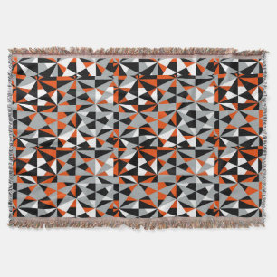 Couverture Géométrique Gras Rétro Funky Orange Gris Noir B