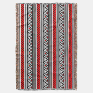 Couverture Géométrique moderne du sud-ouest, rouge et gris /