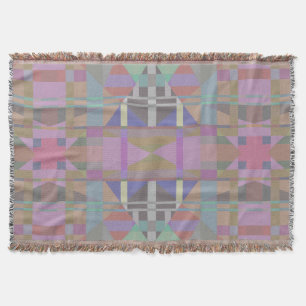 Couverture Géométrique vert violet rose