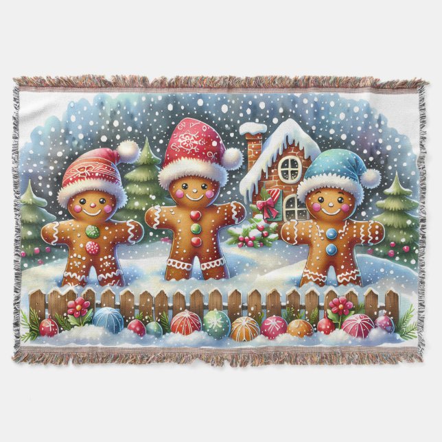 Couverture Gingerbread Family Snowy Christmas Scene (Devant)