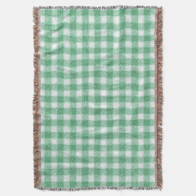 Couverture Gingham vert menthe  (devant Vertical)