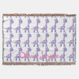 Couverture Girafe pourpre et rose de bébé