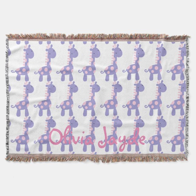 Couverture Girafe pourpre et rose de bébé (Devant)