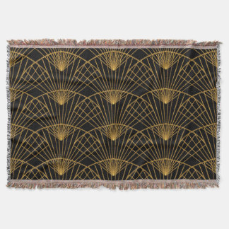Couverture Glamour Art Déco : Ventilateur D'Or.