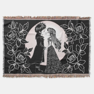 Couverture Gothique Emo Enfants Kiss Valentine's Day