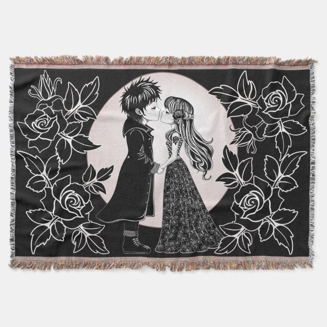 Couverture Gothique Emo Enfants Kiss Valentine's Day (Devant)