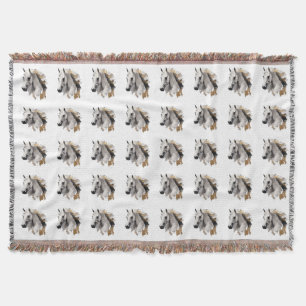 Couverture Grâce galopante Cheval blanc Art