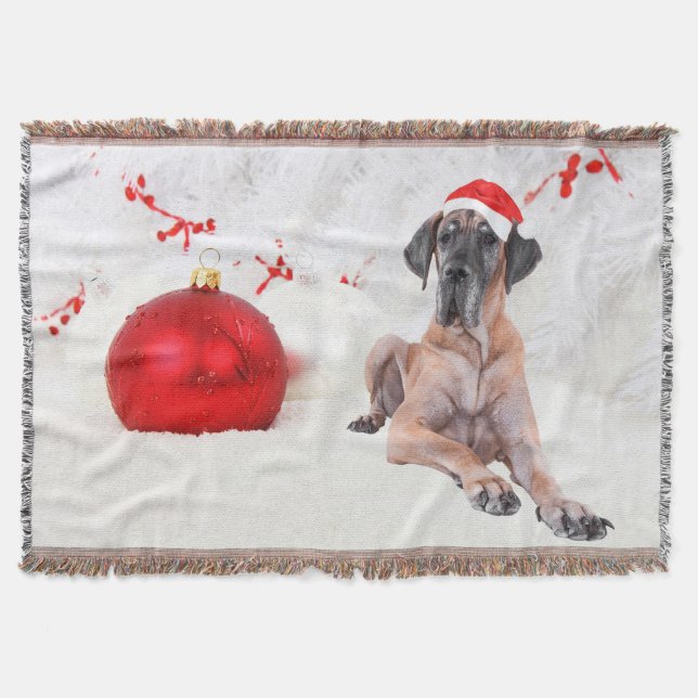 Couverture Grand chien Danse Casquette Joyeux Noël Ornement r (Devant)