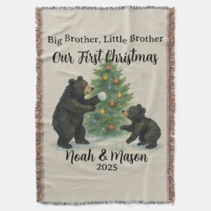Couverture Grand Frère Petit Frère Ours Noël Personnalisé