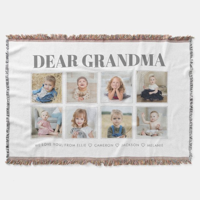 Couverture Grand-mère personnalisée moderne We Love You 8-Pho (Devant)