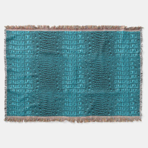 Couverture gravure d'alligator bleu bleu turquoise et chère