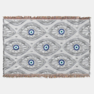 Couverture Grec Mati Mataki - motif d'oeil mauvais de