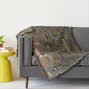 Couverture Green & Cooper Circuit Board Cotton Thon Blanket