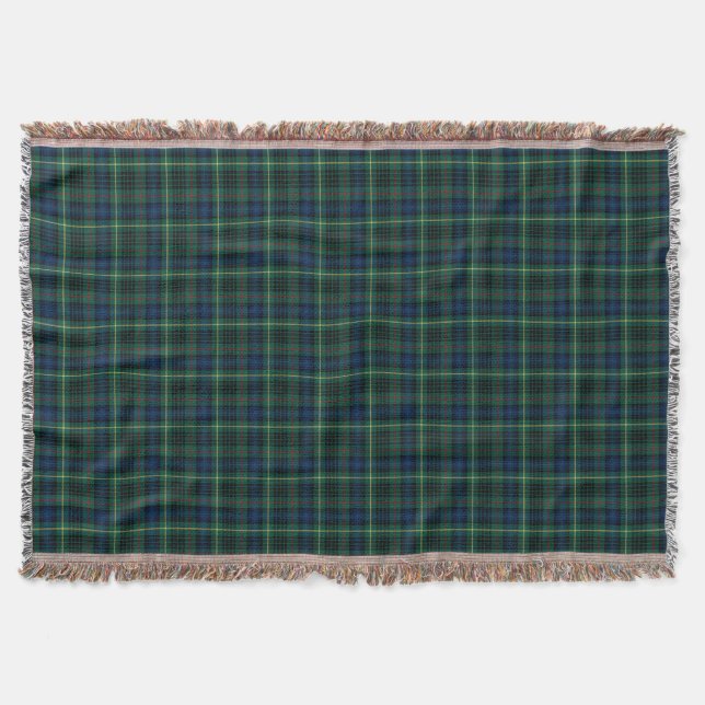 Couverture Green et Royal Blue Stewart Clan Chasse Plaid (Devant)