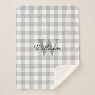 Couverture grise de motif de plaid