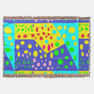Couverture Gros taches beaucoup de couleurs bleu rose jaune