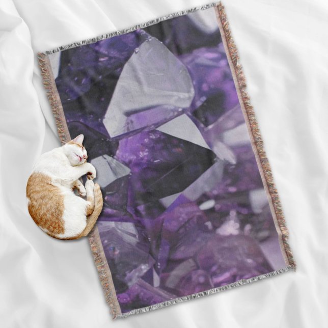 Couverture guérison du quartz d'esprit améthyste violet holis (spirit quartz healing holistic purple amethyst throw blanket)