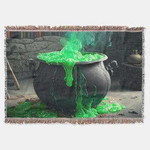 Couverture Halloween en cauldron de sorcière bouillonnante