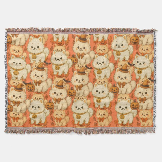 Couverture Halloween Fleecedeken - Théorie des Pomeranians (Devant)