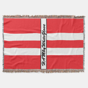 Couverture HAMbyWG - Plaid de jetée Rouge vif et blanc Logo